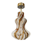 Vintage chandelier pendant lamp glass design Murano Italy 1960