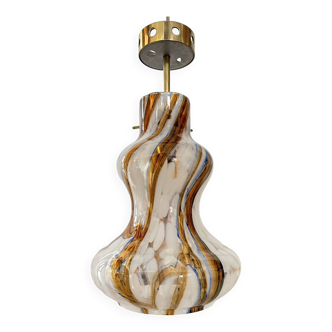 Vintage chandelier pendant lamp glass design Murano Italy 1960