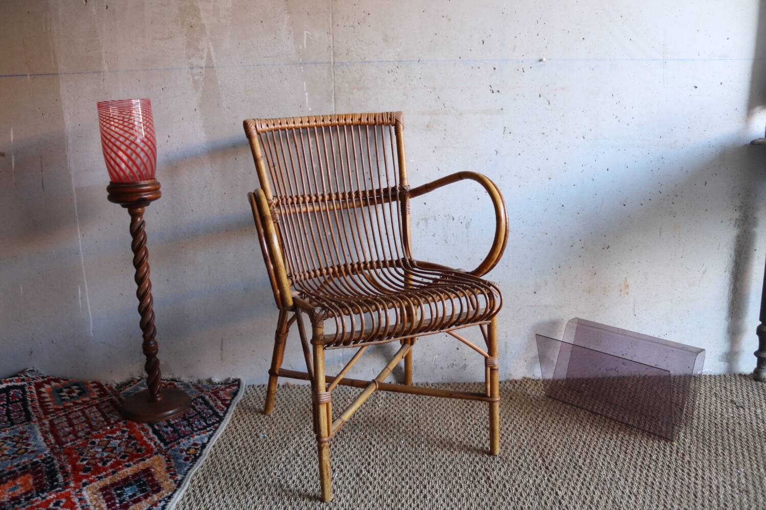 Vintage rattan armchair