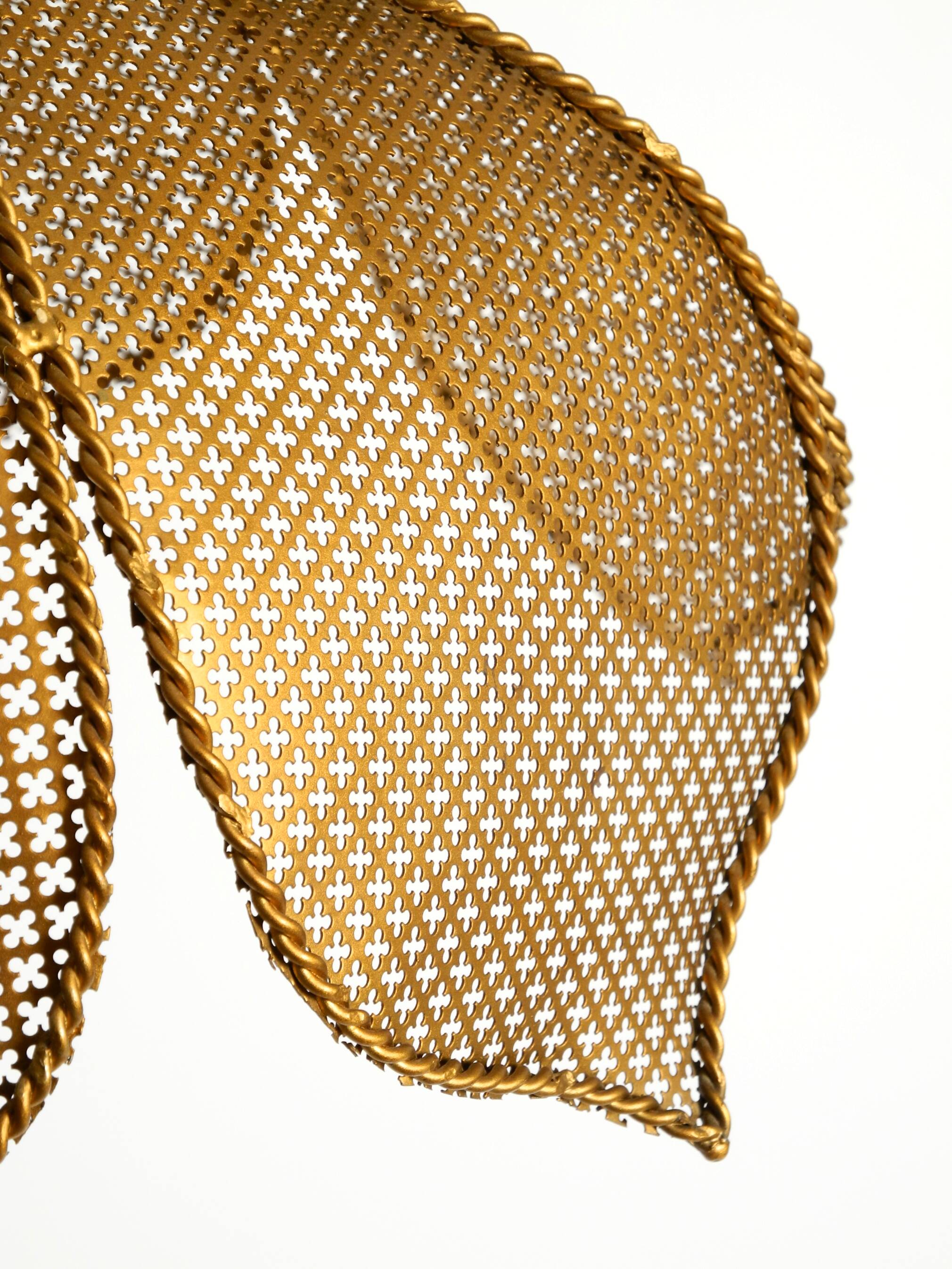 Beautiful rare 1980s Regency floral design brass ceiling lamp