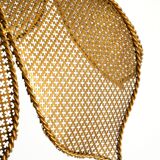 Beautiful rare 1980s Regency floral design brass ceiling lamp