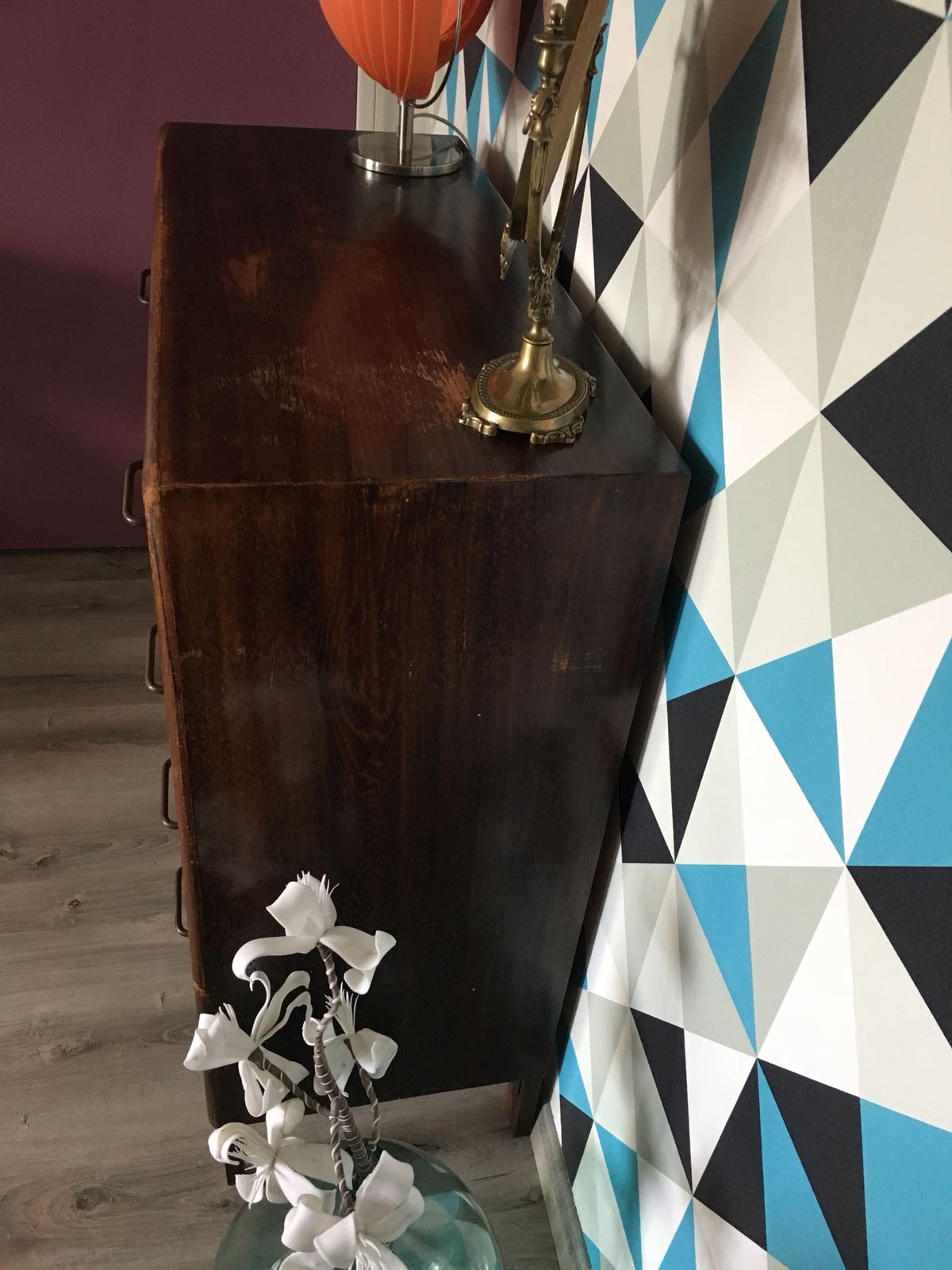 50s oak chest of drawers