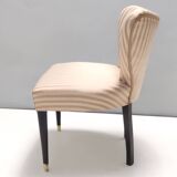 Paire de fauteuils cocktails vintage en satin beige, 1950
