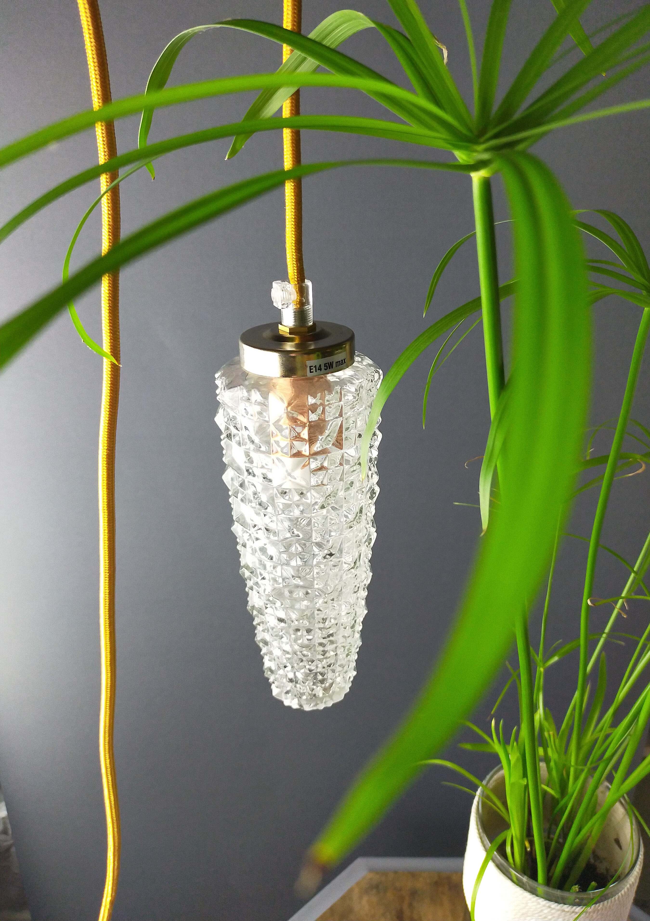Vintage crystal spike walking lamp