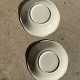 2 white hollow plates flower shape Gien D: 21,5cm