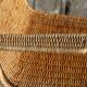 Rattan and steel armchair