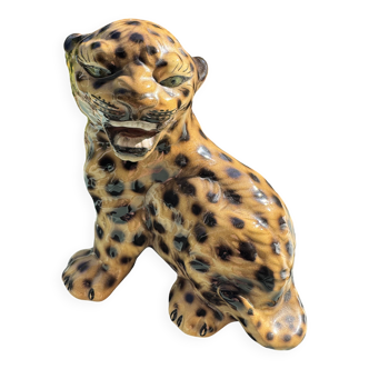 Magnifique sculpture de léopard chaton atelier Favaro Cecchetto Italie 60'S
