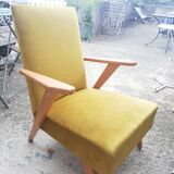 Armchair 50s velvet mustard