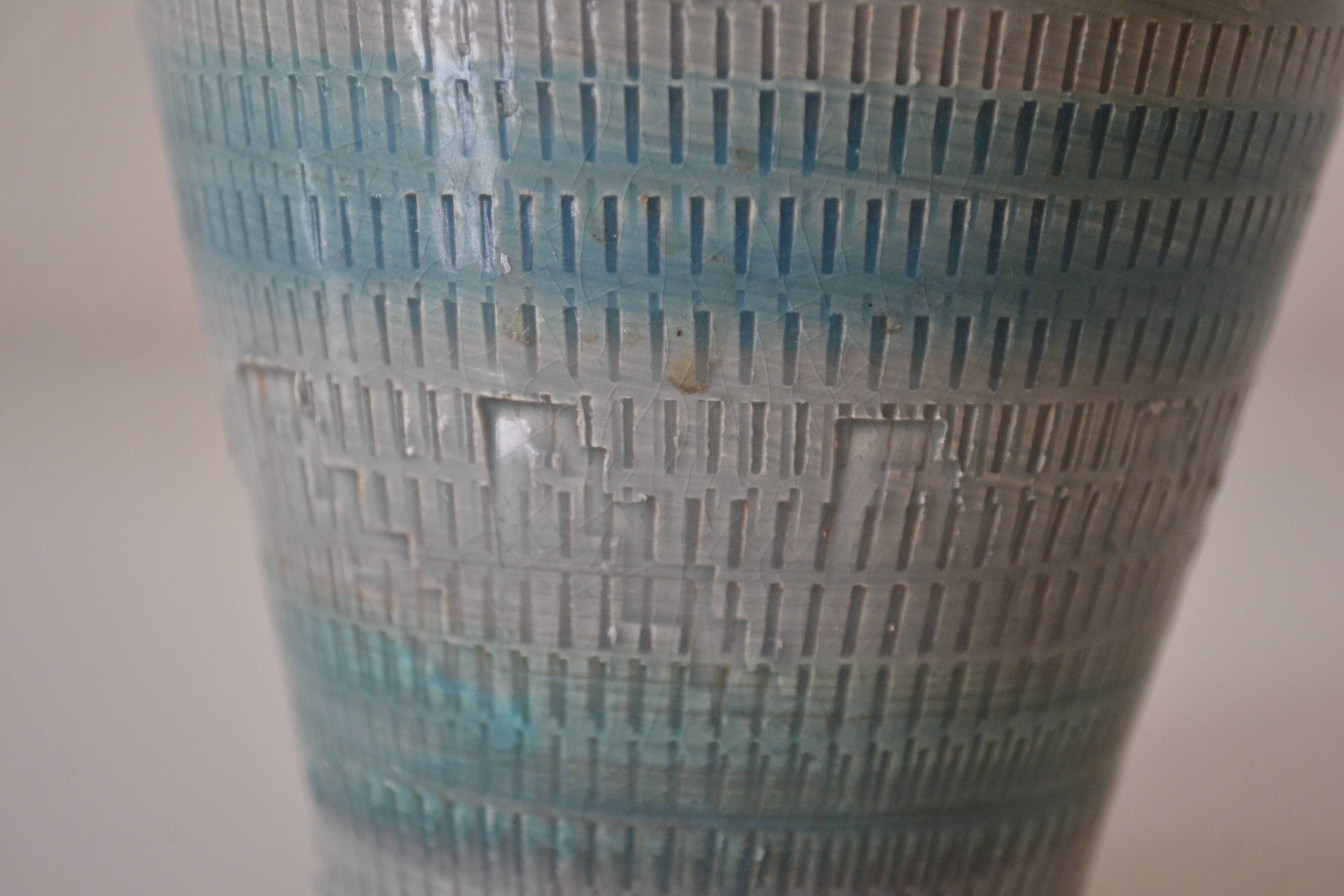 Vase vintage 60's aldo londi bitossi blu rimini