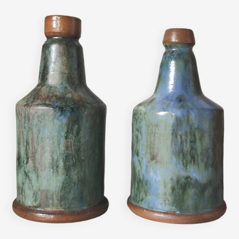 Dubois enameled stoneware bottle duo