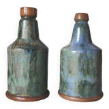 Duo bouteilles grès émaillé Dubois