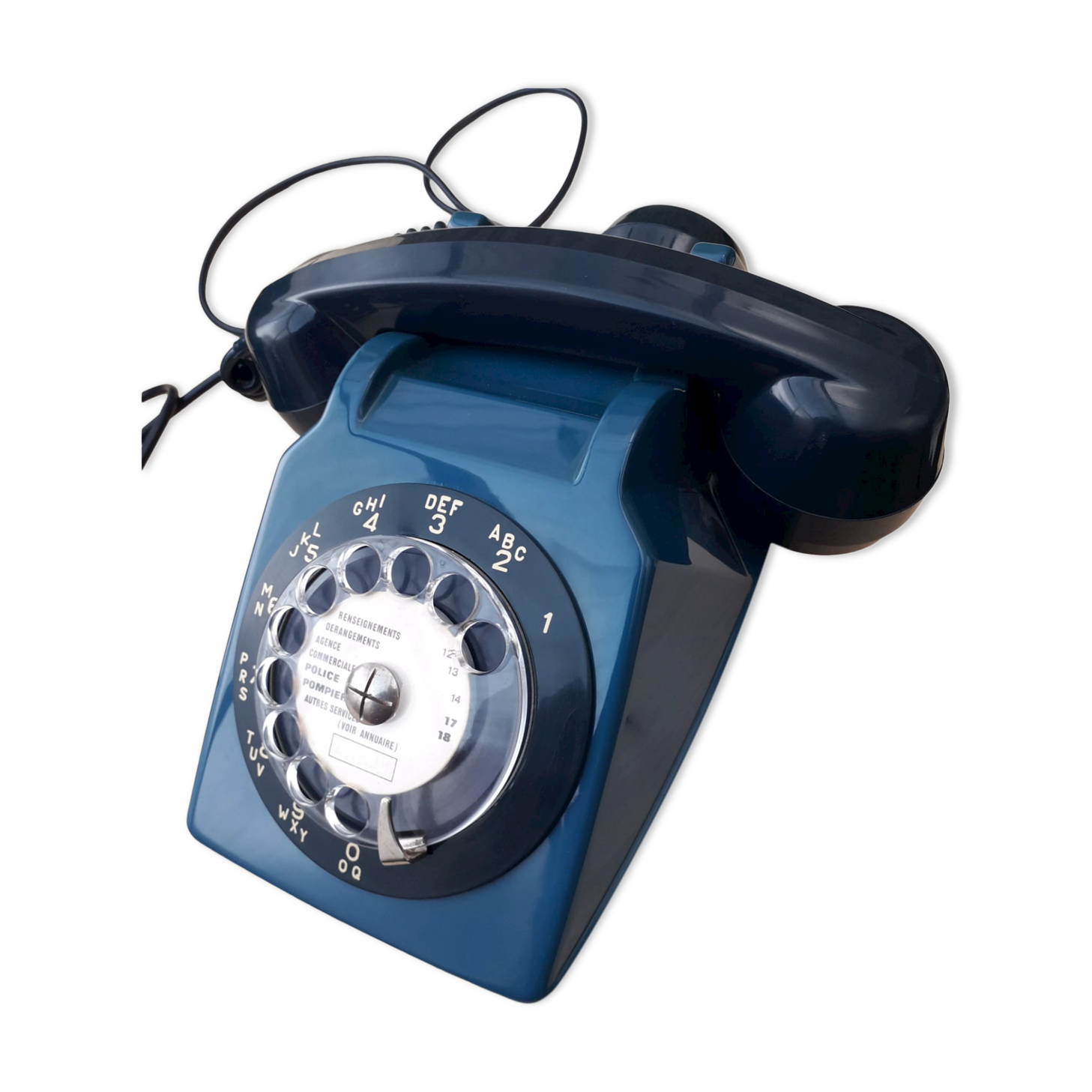 Vintage Blue Phone S63 Socotel with Dial