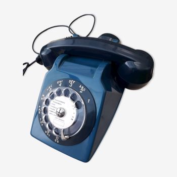 Téléphone vintage bleu s63 Socotel à cadran