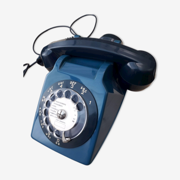 Vintage Blue Phone S63 Socotel with Dial