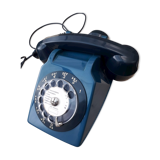 Vintage Blue Phone S63 Socotel with Dial