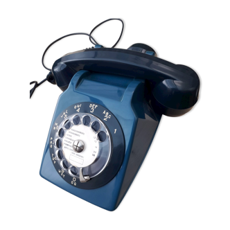 Vintage Blue Phone S63 Socotel with Dial