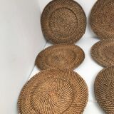 Lot de 6 sous assiettes en rotin osier