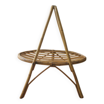 Hand-crafted mid century magazine rack in bamboo, 1960s