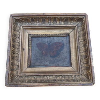 Tableau peinture huile sur bois papillon