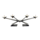 Brutalist modernist chandelier with four peaks in hammered metal 1960-1970