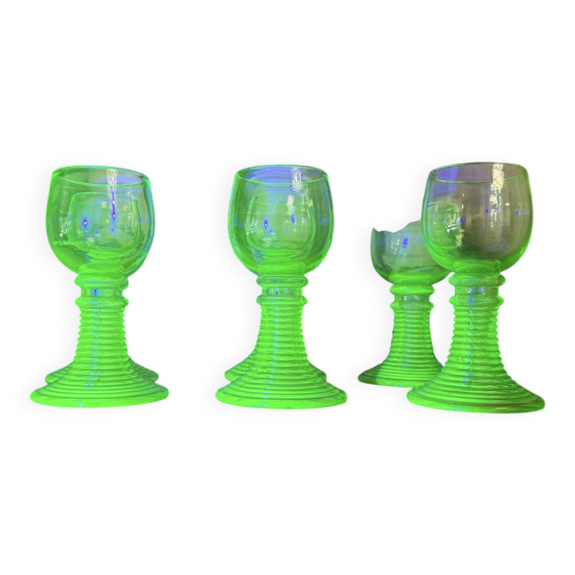 Set of 6 Alsatian crystal stem glasses in ouraline – Röme style