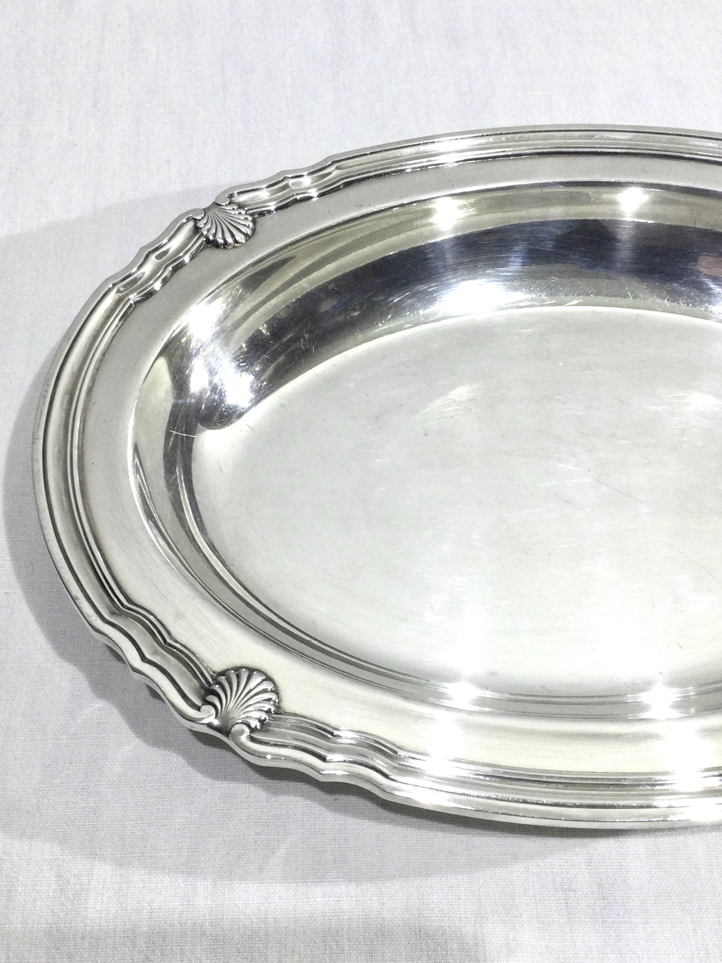 Gallia collection serving dish in silver metal