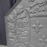 Iron flower iron fireplace plate art foundry never laid