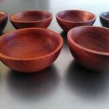 Set of 8 cups in exotic wood