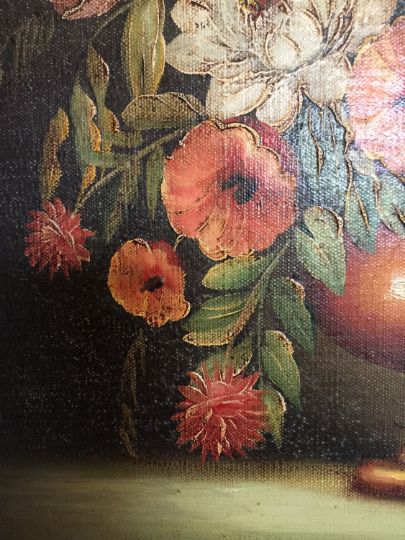 Oil on canvas flower bouquet