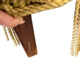 Vintage ochre yellow sofa / three-seater with fringes