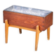 Danish Teak and Beech Planter with Zinc Liner, 1950s