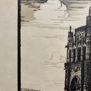 Illustration ancienne de la Cathédrale de Rodez, encadrée