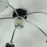 1960's mid century 5-light sputnik spider CEILING LIGHT chrome metal glass