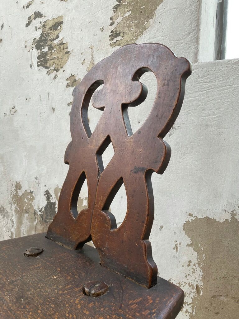 Pair of brutalist Alsatian mountain chairs 19th