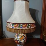 Gien earthenware lamp with peony decoration