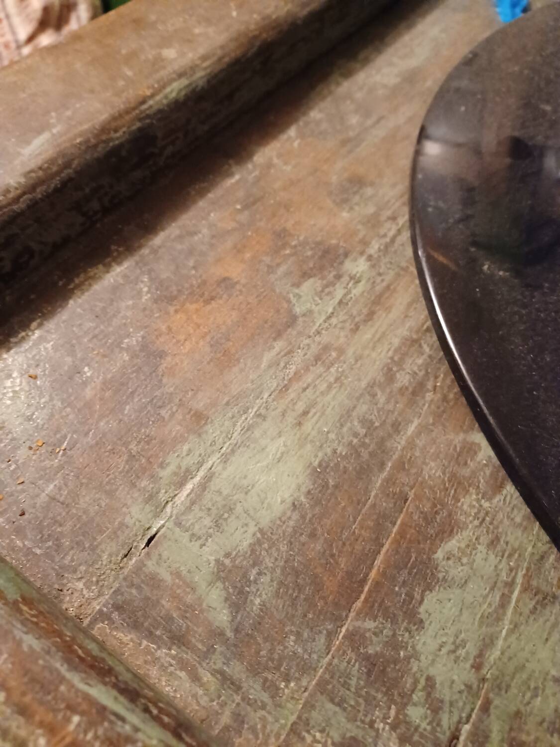 Green cabinet old teak piece and patina of origin India