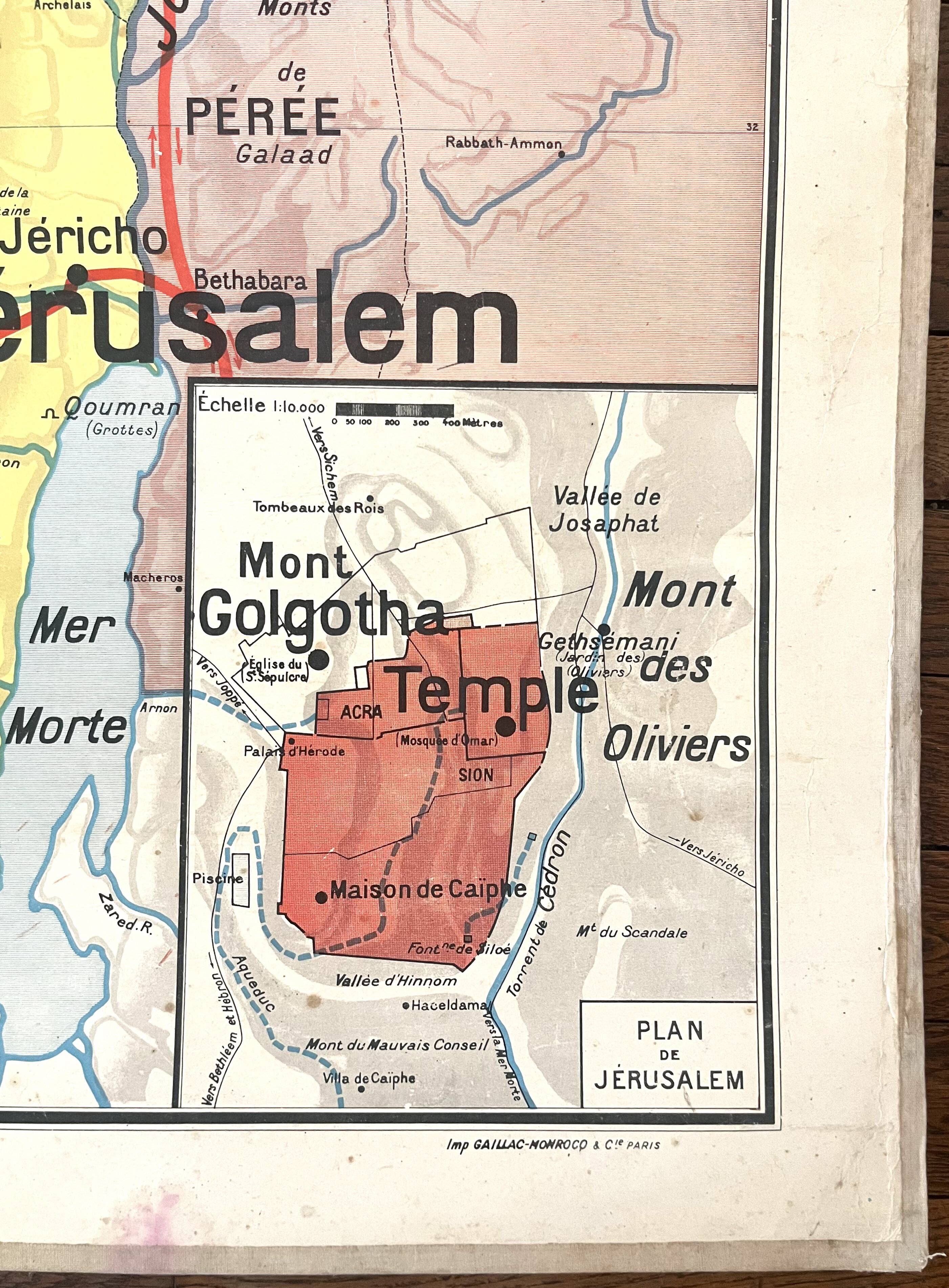 Ancienne carte scolaire Vidal-Lablache 23, 1940, T52 - Orient Palestine
