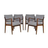 Ensemble de quatre chaises scandinaves, années 1960