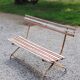 Garden bench with folding wooden slats base tubes from the 50s