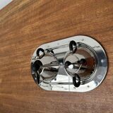 Postmodern Italian plateau for sugar and milk by Michael Graves for Alessi, 1980s, set of 3.