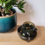 Round smoked glass vase