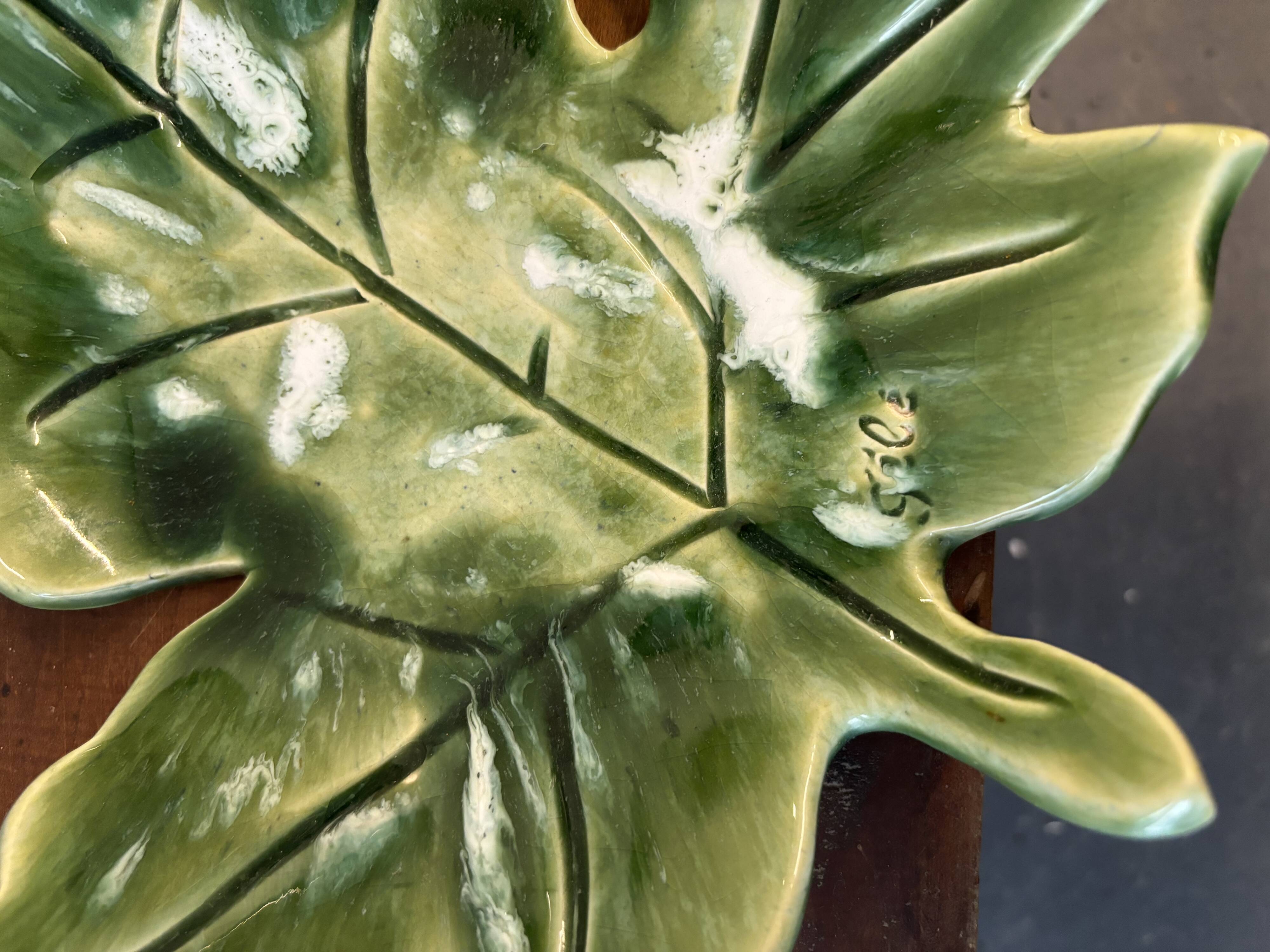 Ceramic dish in the shape of a leaf, 1960s.