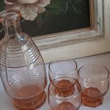 Carafe tray and 3 glasses set