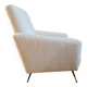 Fauteuil style Rockabilly tissu bouclettes blanches
