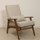 Scandinavian armchair 1960 rounded armrests
