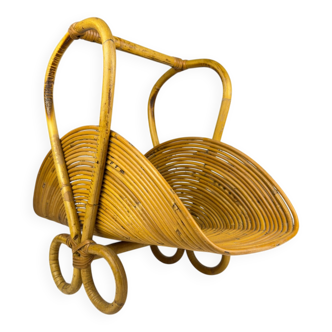 Vintage bamboo magazine rack by Vivai Del Sud, Italy, 1960s.