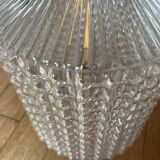 Vintage pendant light in chiseled glass from the 70s