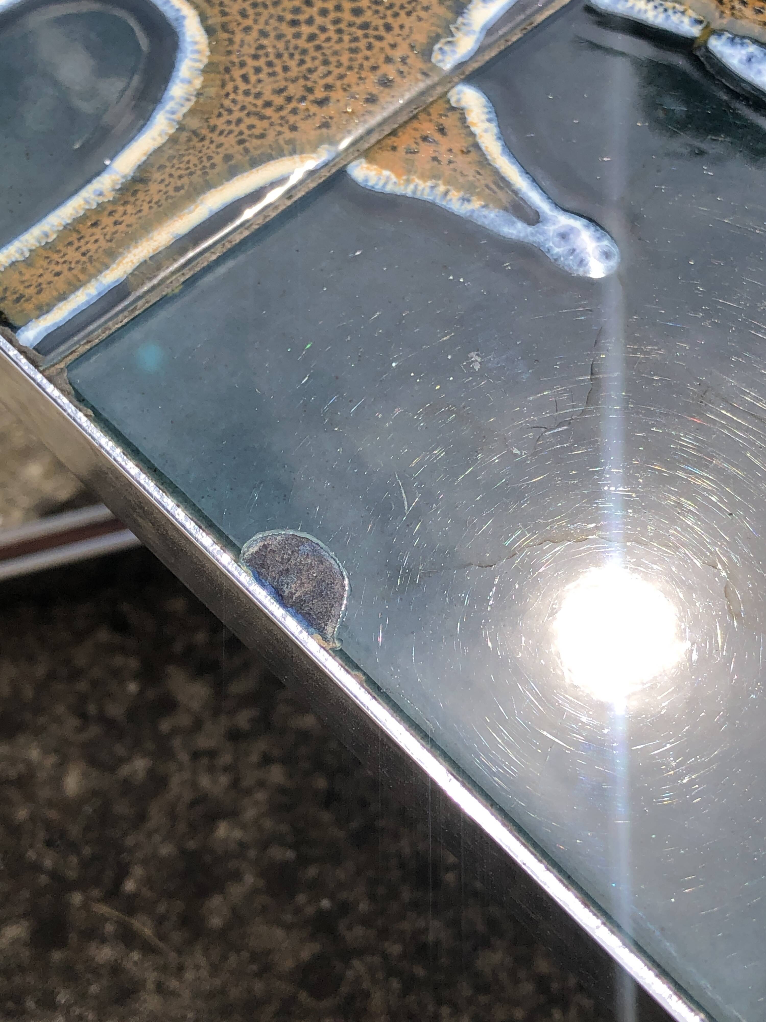 Ceramic and chrome coffee table, 1970