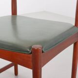 Bovenkamp Vintage Design Teak Wooden Dining Chairs with Leather Upholstery