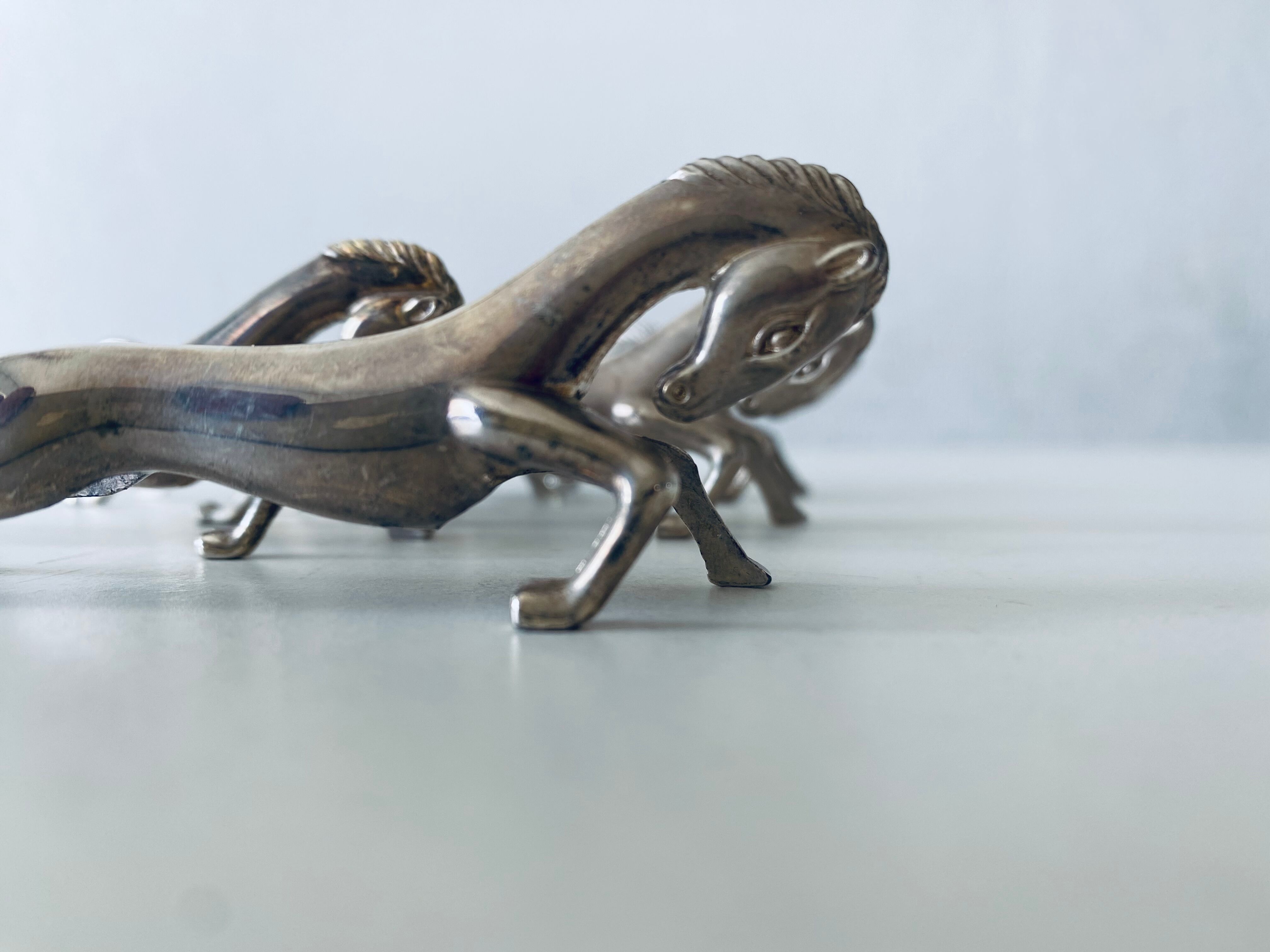 6 knife holders art deco horses